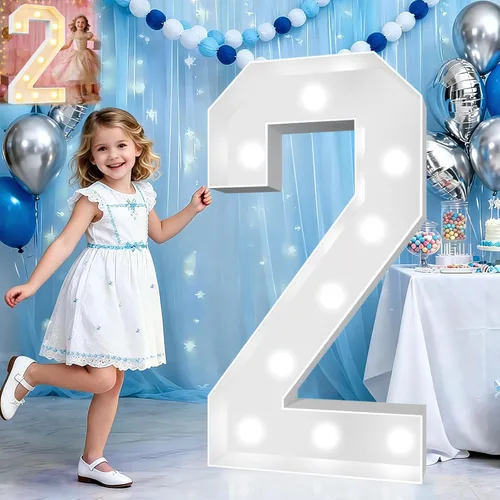 Miniatura 77 de Pooqla Letras de marquesina iluminadas de 3 pies, letras de marquesina con luz LED blanca fría y blanca cálida, letras de mosaico gigante para Letra
