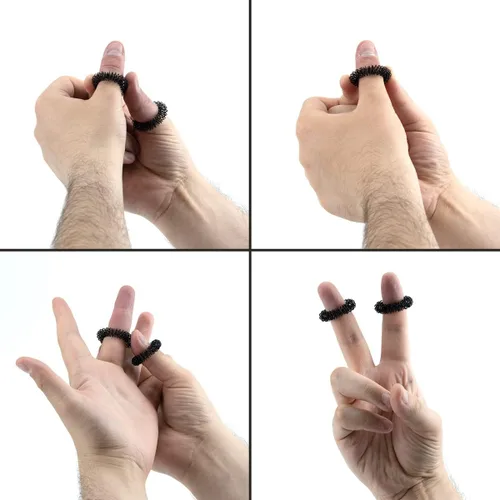 Miniatura 4 de IFAMIO Anillo de masaje sensorial con pinchos, 10 piezas, herramienta relajante para terapia de acupresión, masajeador de estrés para relajar manos