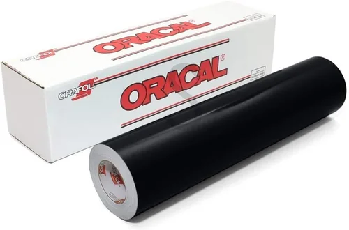 Rollo de vinilo mate Oracal 631 extraíble que funciona con todos los cortadores de vinilo, color negro, 12 pulgadas x 15 pies