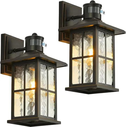 Miniatura 7 de FLEDAVID Luminarias de Pared Exteriores con Sensor de Movimiento del Anochecer al Amanecer, Farol de Porche Exterior Blanco, Iluminación de Aplique