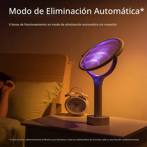 Miniatura 5 de Paquete de 2 raquetas eléctricas para matar insectos, mosquitos, mosquitos, avispas matamoscas USB tipo C recargable, cabezal giratorio