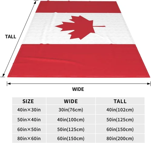Miniatura 5 de Manta patriótica con la bandera de Canadá, ligera, acogedora y cálida, manta para sofá o cama, 50 x 40 pulgadas Bandera de Canadá-v0001