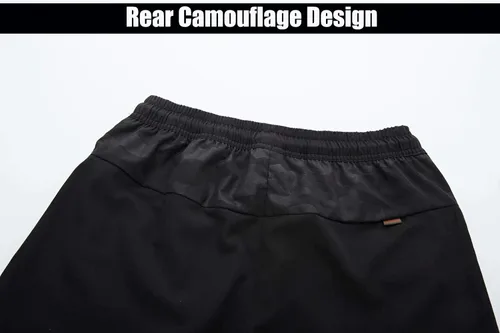 Miniatura 6 de MAGCOMSEN Pantalones para hombre ligeros de secado rápido senderismo pesca correr entrenamiento pantalones activos 2 bolsillos con cremallera parte