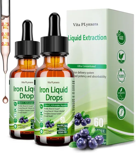 Miniatura 10 de Suplemento de hierro líquido para mujeres, hombres y niños, gotas de hierro veganas con vitamina C D, B12, complejo B, líquido de alta potencia