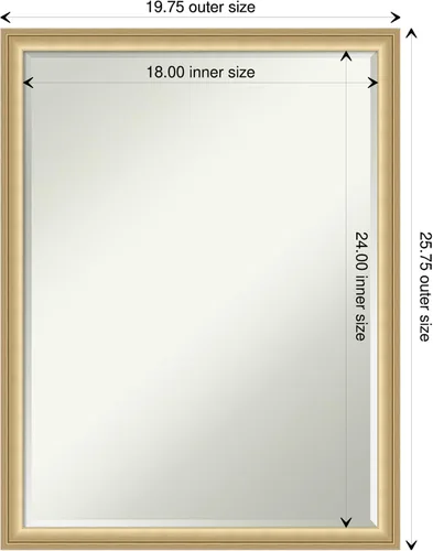 Miniatura 4 de Amanti Art Espejo de baño, espejo de pared dorado Florence para usar como espejo de tocador de baño sobre el fregadero (25.75 x 19.75 pulgadas)