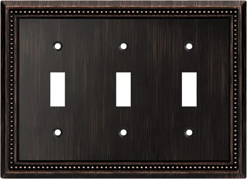 Miniatura 85 de Henne Bery Sunken Pearls - Placa de pared decorativa resistente para interruptor, cubierta para tomacorrientes (doble dúplex, níquel satinado)
