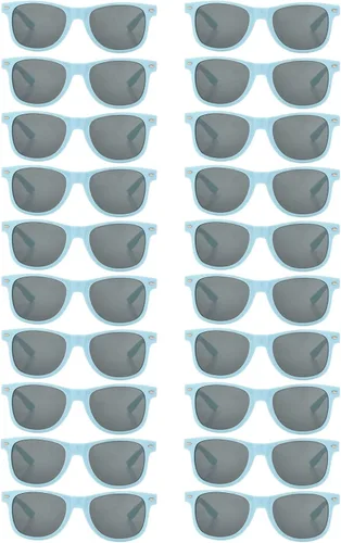 Miniatura 14 de 20 pares de lentes de sol a granel para adultos, retro de los años 70 y 90, gafas baratas para suministros de fiesta (negro)