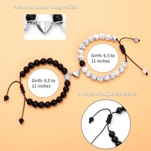 Miniatura 2 de Pulseras para parejas, para él y ella, regalos a juego, pulseras de joyería