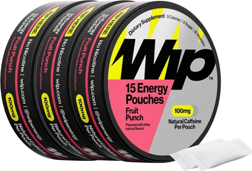 Miniatura 16 de Wip Bolsas energéticas, mezcla sin azúcar con 100 mg de cafeína natural, vitaminas B, minerales y L teanina para apoyo energético, preentrenamiento