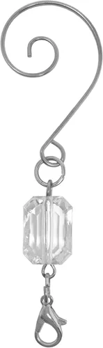 Miniatura 5 de BANBERRY DESIGNS Ganchos para adornos de Navidad, ganchos de alambre plateado acrílico transparente, paquete de 600, cada colgador mide 3 pulgadas.