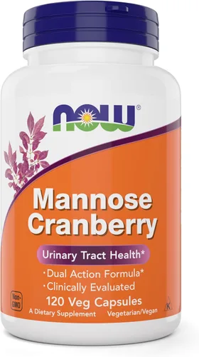 Miniatura 4 de NOW Foods Arándano manosa, 120 cápsulas (paquete de 2) – con PAC – 450 mg de dmanosa, 250 mg de arándano entero – Salud del tracto urinario*