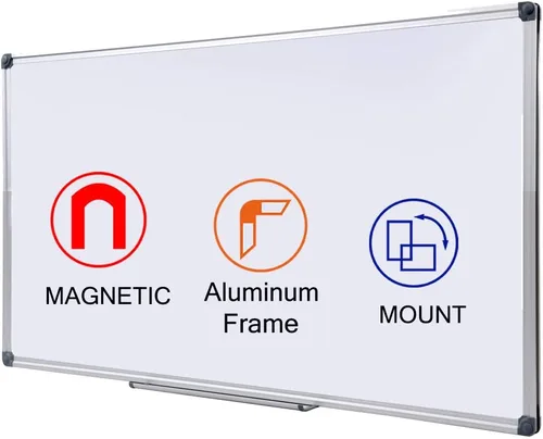 Miniatura 9 de Pizarra blanca magnética de borrado en seco de 40 x 28 pulgadas, tablero de escritura montado en la pared tamaño mediano para oficina en casa