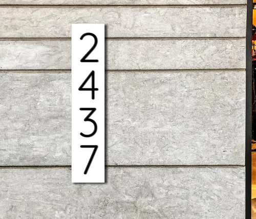 Miniatura 8 de Números de casa para exteriores Placa de números de casa disponible en VERTICAL y HORIZONTAL Señal de placa de dirección Números de dirección