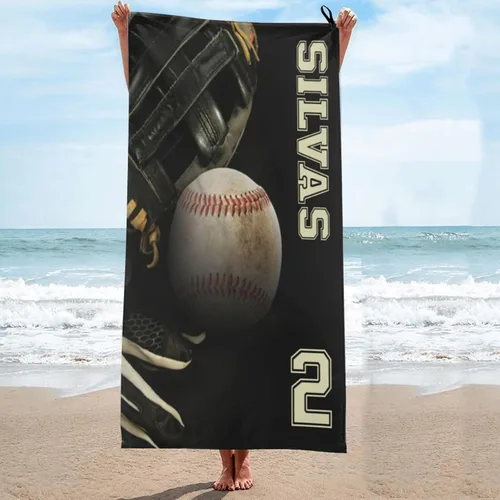 Miniatura 10 de Toalla de playa de fútbol personalizada para hombres, mujeres y niños, toallas de piscina de fútbol de 30 x 60 pulgadas, 33 x 52 pulgadas, toalla