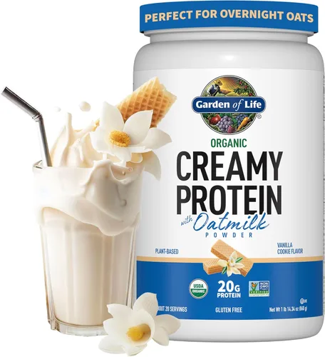 Miniatura 10 de Garden of Life Proteína vegetal cremosa + leche de avena en polvo + proteína vegana con sabor a chocolate, a base de plantas, prebióticos