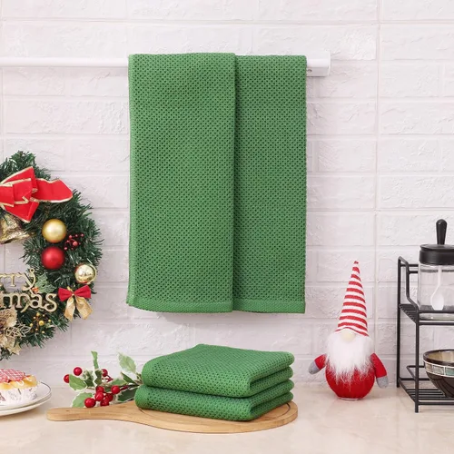 Miniatura 185 de Kitinjoy - Paños de cocina de 100 % algodón, tela de tejido gofrado, paño de limpieza ultrasuave, absorbente y de secado rápido. Beige