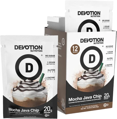 Miniatura 12 de Devotion Nutrition Brownie - Proteína en polvo para batidos, hornear, brownies, postres, 0.71 oz de aislado de suero y mezcla de caseína, sin azúcar