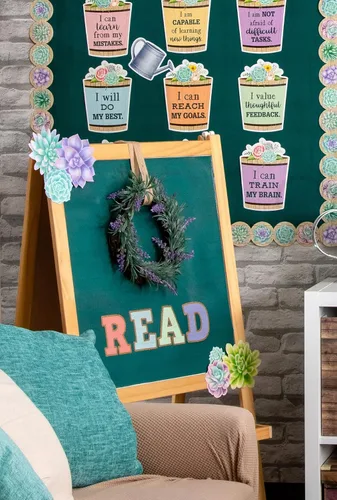 Miniatura 2 de Teacher Created Resources Acentos de suculentas de flores rústicas, varios tamaños (TCR8590)