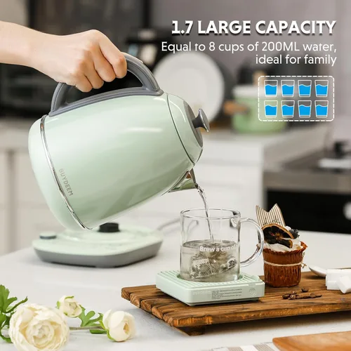 Miniatura 2 de BUYDEEM K740 - Tetera Eléctrica con Control de Temperatura, Mantiene Caliente por 12H, Ebullición Rápida, Hervidor de Agua de Acero Inoxidable
