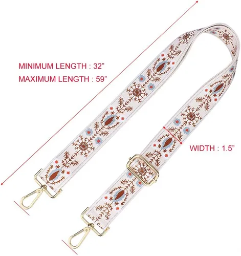 Miniatura 7 de Correa de repuesto para bolso, correa cruzada de hombro, ajustable, tejido jacquard, estilo de correa de guitarra