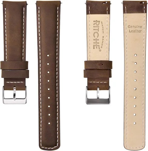 Miniatura 5 de Ritche - Correa de reloj de cuero de liberación rápida, 18, 19, 20, 21, 22, 23 y 24mm