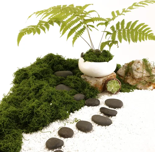 Miniatura 3 de El musgo verde oscuro se utiliza para manualidades, musgo artificial, rellenos de jarrones de vidrio, bodas, Navidad, fiestas verdes de primavera