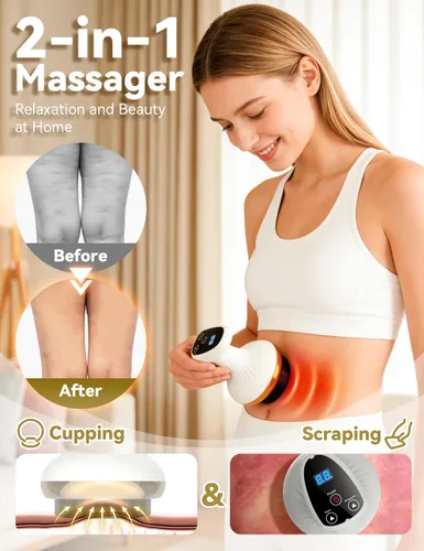 Miniatura 2 de Removedor de celulitis, piel más firme, más tonificada, masaje profundo, firmeza natural de la piel, masaje profundo con calor, recargable ayuda a
