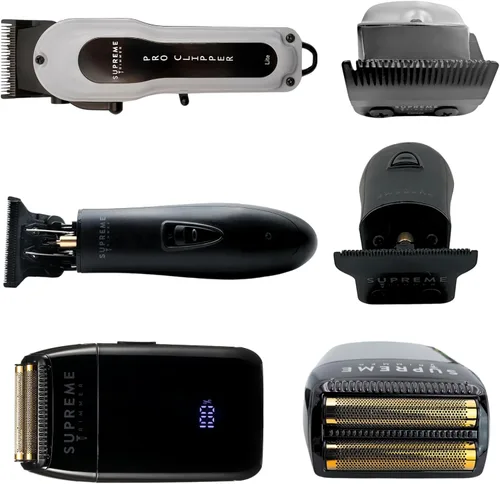 Miniatura 5 de Supreme Trimmer Paquete de Barbero 3 en 1 Pro Clipper Lite, Recortadora DLC T-Shaper, Afeitadora de Lámina Crunch Lite Kit Profesional