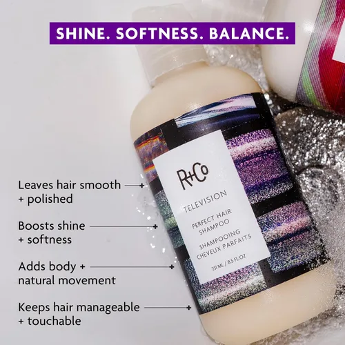 Miniatura 2 de R+Co Television Perfect Hair Shampoo Cuerpo + Brillo + Suavizante para todo tipo de cabello Vegano + libre de crueldad 2.0 onzas
