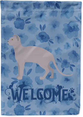 Miniatura 171 de Caroline's Treasures CK4813CHF - Bandera de bienvenida con gato abisinio azul, manga grande, para porche, para colgar en la pared, poliéster