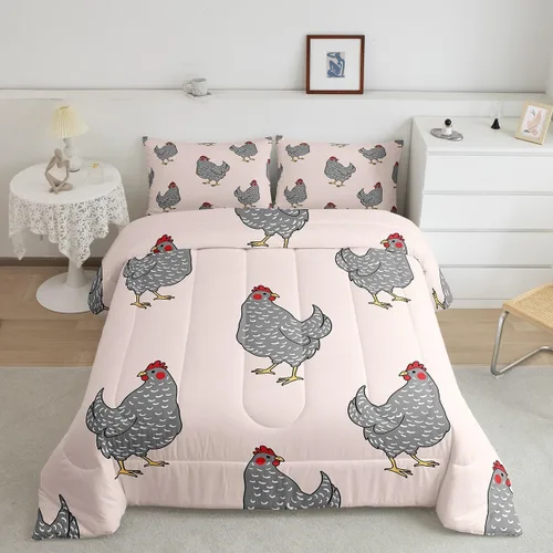 Miniatura 41 de Erosebridal Juego de ropa de cama a cuadros azul para niños, juego de cama individual con diseño de patos amarillos de dibujos animados, juego