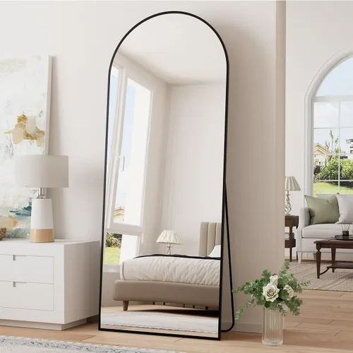 Miniatura 3 de Espejo de Cuerpo Completo de 70''x26'', Espejo de Piso Arqueado Grande con Soporte, Espejo de Pared de Gran Tamaño, Espejos de Cuerpo Completo