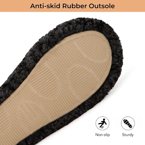 Miniatura 6 de HomeTop Pantuflas tipo botín mullido para mujer, cálidas, para invierno, para interiores, con forro polar de peluche