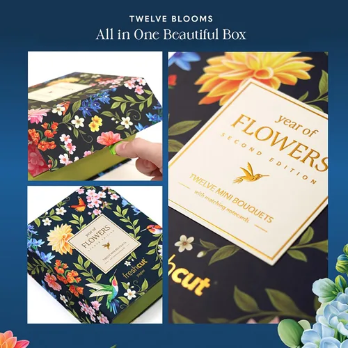 Miniatura 4 de Freshcut Paper Tarjetas desplegables, juego de 12 mini ramos de flores con tarjeta a juego, tarjetas de felicitación de flores emergentes 3D de 6