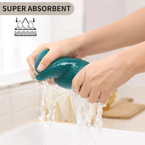 Miniatura 313 de Kitinjoy - Paños de cocina de 100 % algodón, tela de tejido gofrado, paño de limpieza ultrasuave, absorbente y de secado rápido. Beige