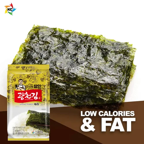 Miniatura 4 de KIMNORI Kwangcheonkim Snacks de algas marinas sazonadas – 12 paquetes individuales hojas premium natural tostado Laver Nori 0.14 oz 0.14 onzas