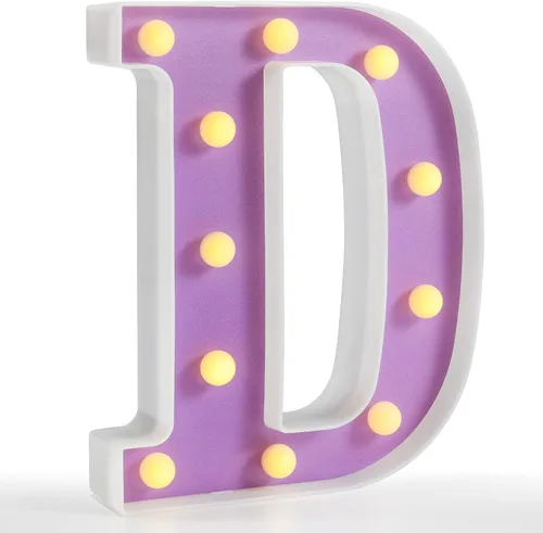 Pooqla Letras con luces LED de marquesina, letras del alfabeto, letreros iluminados para luz nocturna, cumpleaños, bodas, fiestas, lámpara de