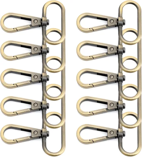 Miniatura 16 de CRAFTMEMORE Broches giratorios con cierre de langosta para puerta de presión, clips de moda, FS10, paquete de 10 unidades (metal, 1-1/2 pulgadas)