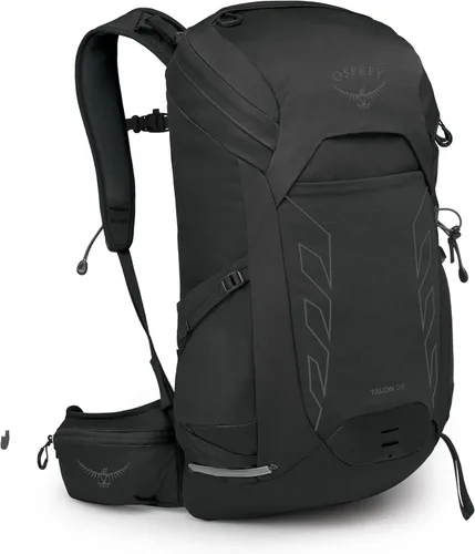 Osprey Talon 26L Mochila de senderismo ligera para hombre - Mochila de día para viajes y campamento, negro/gris carbón
