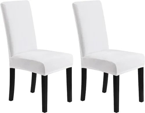 Miniatura 34 de MOSAYT Juego de 2 fundas elásticas de terciopelo para sillas de comedor, fundas suaves con tela extraíble gruesa para sillas Parsons, protectores