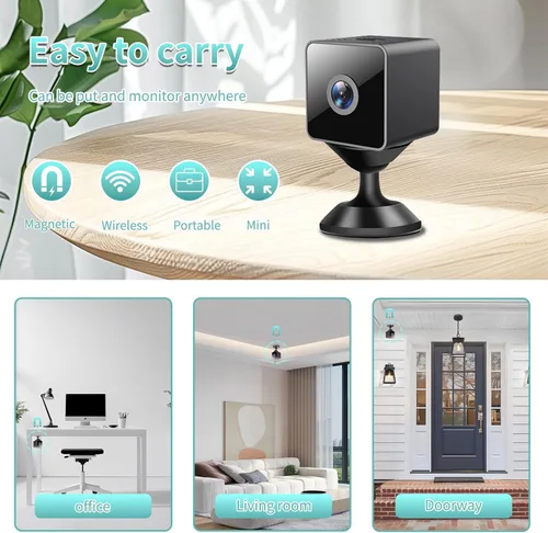 Miniatura 9 de Minicámara inalámbrica 2026 Actualización 1080P Cámara pequeña de seguridad para el hogar WiFi Micro Nanny Cam con detección de movimiento