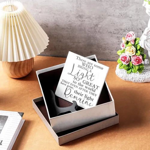 Miniatura 4 de Yalikop Regalo de duelo, regalos de condolencias por la pérdida de padre, madre, esposo, ser querido, con soporte de madera en la memoria, luz que
