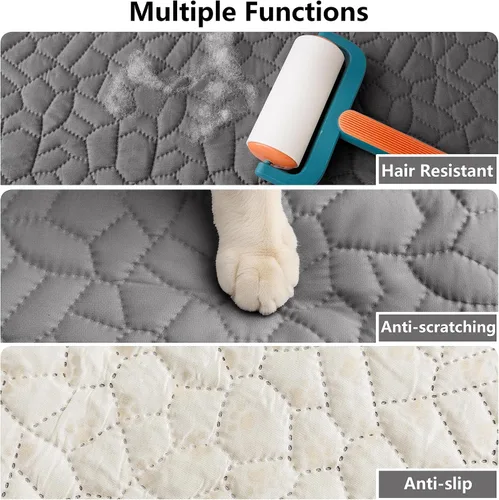 Miniatura 3 de Manta impermeable para perro, funda antideslizante para sofá para mascotas, lavable, protector de muebles para cama, resistente al cabello, 52 x 82