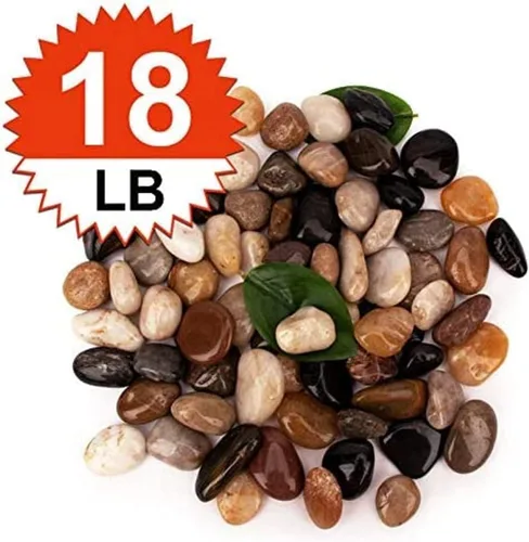 Miniatura 2 de [18 libras] Roca de río de grava para acuario, grava decorativa pulida natural, piedras ornamentales de río para jardín al aire libre, grava pulida