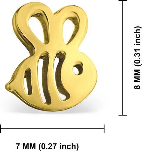 Miniatura 3 de Pendientes de acero inoxidable con forma de abejorro de abeja