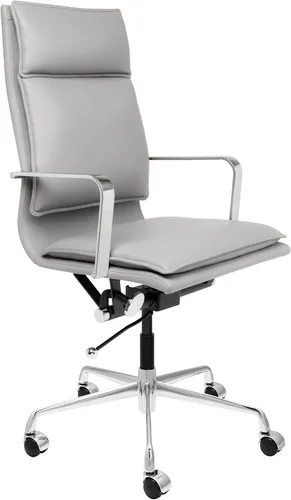 Laura Davidson Furniture Lexi II - Silla de oficina acolchada, silla de escritorio con respaldo alto y reposabrazos, giratoria y disponibilidad de
