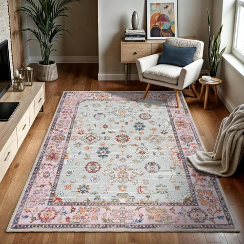 Miniatura 52 de GLN Rugs Traditional Collection - Alfombra de felpilla lavable a máquina, tradicional, antideslizante, alfombra de felpilla de pelo bajo, para sala