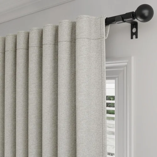 Miniatura 11 de Rinwoc - Cortinas 100% opacas para dormitorio, cortinas con aislamiento térmico de 1.6 m de longitud, 2 paneles, lino texturizado de estilo granja