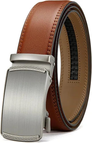 Miniatura 53 de CHAOREN Cinturón para hombre de cuero con trinquete - Ajuste personalizable, estilo sin esfuerzo (35 mm)