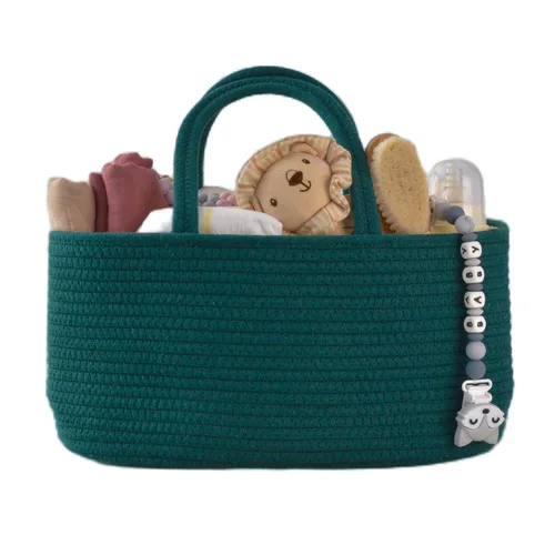 Miniatura 12 de XUANGUO Organizador Grande de Pañales para Bebé con Cuerda para Niña o Niño, Cesta de Almacenamiento para Guardería, Porta pañales Portátil, Bolsa
